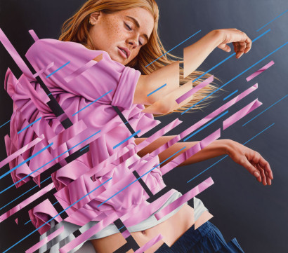 'As I Fall' - 80x70cm (31.5x27.5inches) - oil & acrylic on canvas